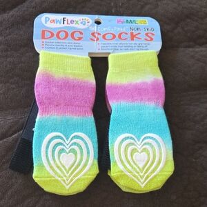 Vibrant Dog Socks - Pink, Green, Blue